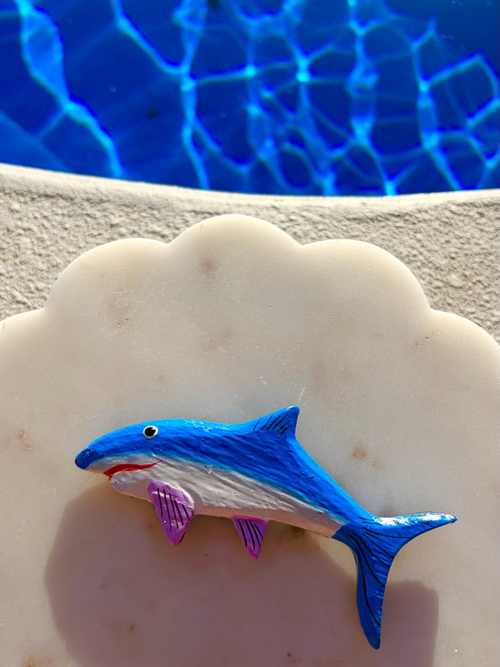 Blue Shark 🦈✨💙 Magnet - Wood Carved and Hand Painted in Indonesia